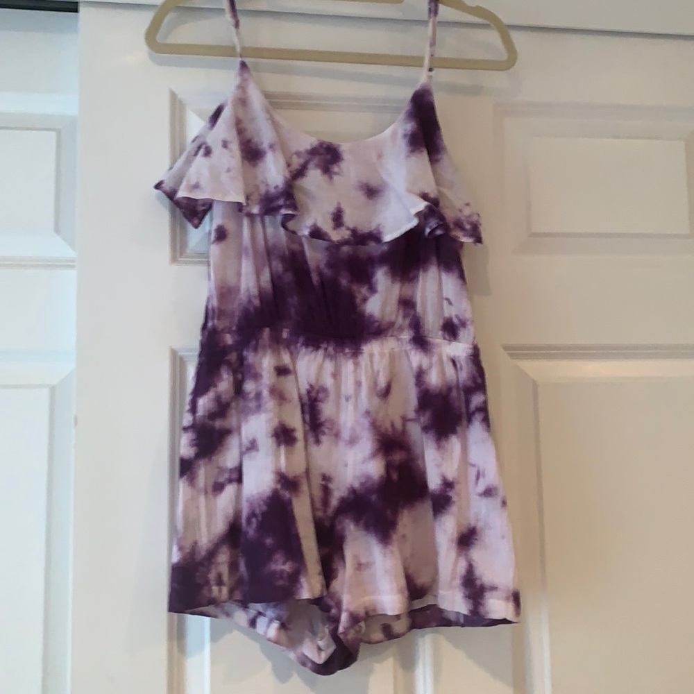Saks Purple tie-dye romper; adjustable straps